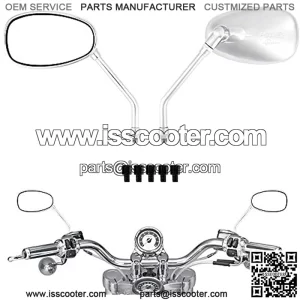 Motorcycle Side Mirrors, M8 M10 Rear View Side Mirrors Universal for FZ07 FZ09 XSR700 XSR900 GROM CB1000R Z1000 Z125 Z300 Vstrom 650 1000 KLR650 SV650