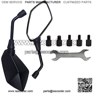 Universal Motorcycle Rear View Mirrors for M8 M10 Threaded Bolt Double Take Mirror Mount Compatible with Motorcycle Scooter Moped Polaris Sportsman Honda ATV Dirt Bike Cruiser