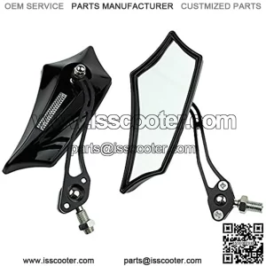 Black Universal Motorcycle Motorbike Bike 8mm 10mm Rear View Side Mirror Scooter ATV
