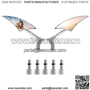 Universal 8mm 10mm Motorcycle Rearview Mirror  Spear Blade for Honda Suzuki Kawasaki Yamaha Cruiser Chopper Sportbike Street Bike Moped Off Road, 1Pair (Silver)