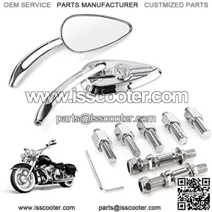 8mm/10mm Rearview Side Mirrors  Skull Teardrop Aluminum Replacement for Harley Dyna Electra Glide Motorcycle Left & Right