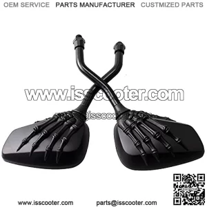 Pairs of Distinctive Skull Skeleton Hand 8mm 10mm Rearview Side Mirror for Motorcycle Scooter Moped Bike Standard Bike (Black)