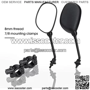 Motorcycle Rear View Mirror 360 Degrees Ball-Type Rearview Mirror with 7/8" Handlebar Mount Clamp Compatible with Motocycle Scooter Sportsman Dirt Bike Cruiser and more