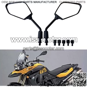 1Pair Heavy Duty Motorcycle Rear View Side Mirrors-8mm 10mm Clockwise Threaded Mounting Bolt-Fits for Kawasaki, Suzuki, Honda, Victory and More