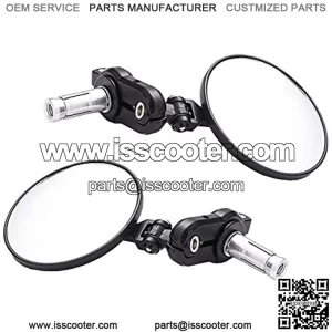 Universal Motorcycle Mirrors - 3 Inch Round Folding Bar End Side Mirror for Honda, Scooter, Suzuki, Yamaha, Kawasaki, Victory, Harley Davidson and More