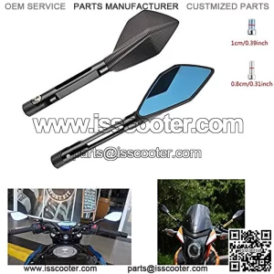 Universal Motorcycle Rearview Side Mirror for Motorbike Mirror Bolt 8MM 10MM (black)