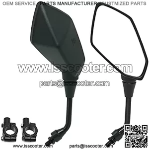 Universal Motorcycle Mirrors with 7/8" Handle Bar Mount Clamp, Convex Rear View Mirror Compatible with Honda Suzuki Yamaha Victory Cruiser and More