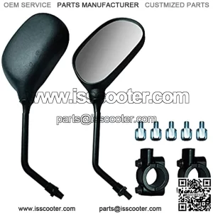 Rear View Mirror with 7/8" Handlebar Mount and M8 M10 Adapter Compatible with Most Motocycle Scooter Moped Polaris Sportsman Honda ATV Dirt Bike Cruiser Chopper (Black)
