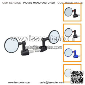 Bar End Rear View Mirror for Bikes & Scooters (Set of 2)