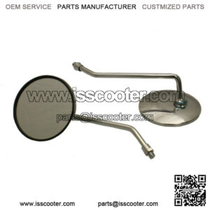 Scooter Round Chrome Mirror Set - 8mm or 10mm