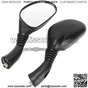 Espejos traseros de motocicleta, negro plano, resistente a la intemperie, 2 piezas, espejo retrovisor de motocicleta, universal para vehculos todo ter, karts para scooters