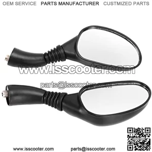 Espejos traseros de motocicleta, espejo retrovisor de motocicleta resistente a la intemperie, 2 piezas, negro, plano, de alta resistencia, para scooters, para vehculos todo ter, para