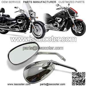 Espejos laterales cromados para motocicleta Kawasaki Suzuki Chopper Scooter 10 mm