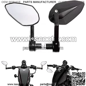 Espejo retrovisor universal para motocicleta de 7/8 pulgadas, espejo retrovisor para motocicleta, estilo vintage, compatible con scooters Cafe Racer Cruiser (negro 3)