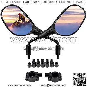 ATV Mirrors, 8MM10MM Motorcycle Mirrors for Handlebar ATV Accessories Compatible with Scooter Snowmobile Mope, 360 Degrees Ball-Type Adjustment