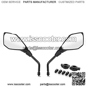 ATV Mirrors | Universal Rear View 7/8 Handlebar Mount Side Compatible with Motorcycle Dirt Bike Quad Street Bike Adventure Snowmobile Jet ski Scooter Coolster Moped GY6 ATV's