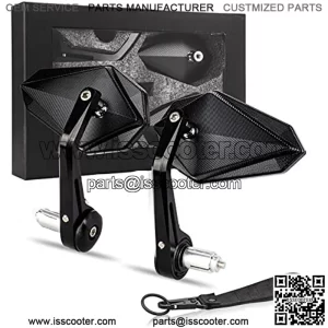 LKV Bar End Convex Mirrors Handlebar Anti-blue Rear View 360 Degrees CNC Aluminum Alloy Mirror For Motorcycle With 22mm 7/8" Inch Handlebar End For Kawasaki Atv Dirt Bike Cruiser Scooter Snowmobile