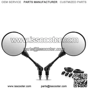 ATV Mirrors - 360 Degree Adjustment Rear View Round Foldable Handlebar Mount Compatible with Motorcycle Dirt Bike Quad Street Bike Adventure Snowmobile Jet ski Scooter Coolster Moped GY6 ATV's