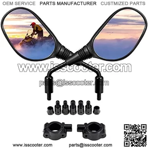 ATV Mirrors, 8MM10MM Motorcycle Mirrors for Handlebar ATV Accessories Compatible with Scooter Snowmobile Mope, 360 Degrees Ball-Type Adjustment