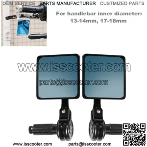 2PCS Motorcycle Scooter Mirror CNC Handle Bar End Rearview Side 13-14mm 17-18mm