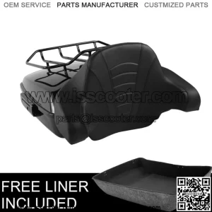 10.7" Chopped Pack Trunk Black Pad Rack Fit For Harley Tour Pak Road Glide 14-23 (For: Harley-Davidson)