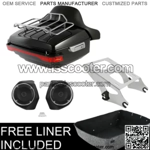 13.7" King Trunk Pad Light Speaker Rack Fit For Harley Tour Pak Road King 14-23 (For: Harley-Davidson)