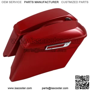 4" Extended Saddlebag Fit For Harley Touring FLTRX FLHXS 14-23 Wicked Red Denim (For: Harley-Davidson)