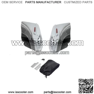 4" Hard Saddlebags Fit For Harley Road Glide 14-23 Silver/Black Honeycomb Fade