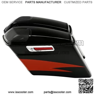 4" Saddlebag Fit For Harley Electra Glide 14-23 Sunburst Orange Starfire Black (For: Harley-Davidson)