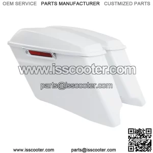 4" Saddlebags Fit For Harley Road Street Glide 14-23 20 Stone Washed White Pearl (For: Harley-Davidson)