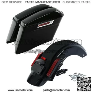 4" Stretched Hard Saddlebag + Rear Fender Fit For Harley Electra Glide 2014-2023 (For: Harley-Davidson)