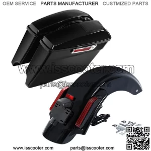 4" Stretched Saddlebag Speaker Lid Rear Fender Fit For Harley Road King 14-23 22 (For: Harley-Davidson)