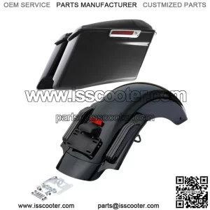 4" Stretched Saddlebags Bag & Rear Fender Fit For Harley Touring Road King 14-23 (For: Harley-Davidson)