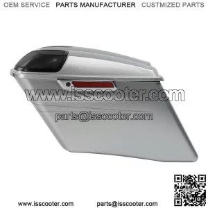 4" Stretched Saddlebags Fit For Harley Touring 2014-2023 Brilliant Silver Pearl
