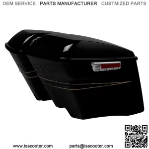 4" Stretched Saddlebags Fit For Harley Touring Road Glide 2014-2023 Black Quartz