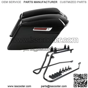 4" Stretched Saddlebags w/ Bracket Kit Fit For Harley Softail Deluxe 1984-2017 (For: Harley-Davidson)