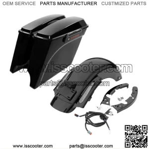 5" Extended Hard Saddlebags LED Rear Fender Fit For Harley Street Glide 09-13 12 (For: Harley-Davidson)