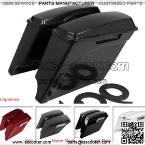 5" Extended Saddlebag W/ Lids Fit For Harley Touring Street Electra Glide 93-13 (For: Harley-Davidson)