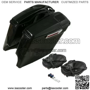 5" Extended Saddlebags w/ 5" x 7" Speaker Fit For Harley Road Street Glide 14-23 (For: Harley-Davidson)