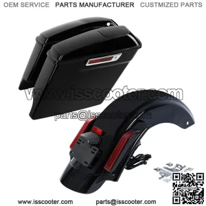 5" Saddlebags w/ Speaker Lid Rear Fender Fit For Harley Road Glide 14-23 Black (For: Harley-Davidson)