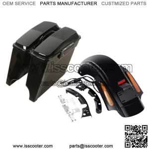 5" Saddlebags w/ Speaker Lids Rear LED Fender Fit For Harley Street Glide 09-13