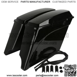 5" Stretched Extended Saddle Bags Fit For Harley Touring Road King Glide 93-13 (For: Harley-Davidson)