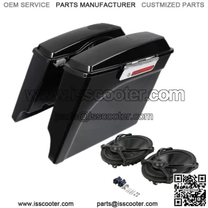 5" Stretched Saddlebag & 5"x7" Speaker Fit For Harley Road Glide 1993-2013 Black (For: Harley-Davidson)