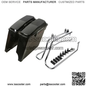 5" Stretched Saddlebag Speaker Lids &Bracket Fit For Harley Softail Fatboy 84-17 (For: Harley-Davidson)