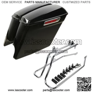 5" Stretched Saddlebag w/ Latch Conversion Bracket Fit For Harley Softail 84-17 (For: Harley-Davidson)