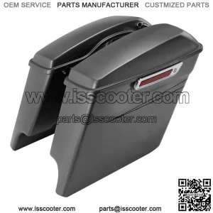 5" Stretched Saddlebags Fit For Harley Touring Street Glide 14-23 Charcoal Pearl