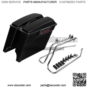 5" Stretched Saddlebags Saddle Bags Bracket Fit For Harley Softail Fatboy 84-17 (For: Harley-Davidson)