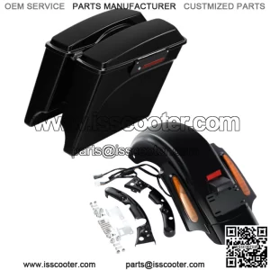 5" Stretched Saddlebags Saddle Bags Rear Fender Fit For Harley Road King 09-13 (For: Harley-Davidson)