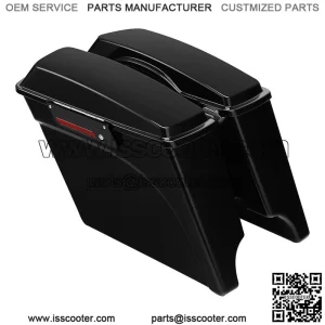 5" Stretched Saddlebags W/ Latch Key Fit For 1993-2013 Harley Touring Road King (For: Harley-Davidson)
