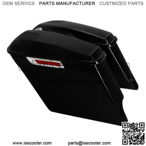 5" Vivid Black Saddlebag Stretched W/ Speaker Grill Fit For Harley Touring 14-23 (For: Harley-Davidson)